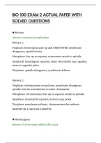 Bio 100 Exam 2 Actual Paper With&NewLine;Solved Questions