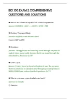 Bio 100 Exam 2 Comprehensive&NewLine;Questions And Solutions