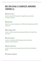 Bio 100 Exam 3 Complete Answers&NewLine;Graded A&plus;