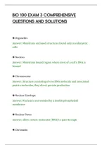 Bio 100 Exam 3 Comprehensive&NewLine;Questions And Solutions&NewLine;