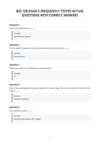 Bio 100 Exam 3 Comprehensive&NewLine;Questions And Solutions&NewLine;