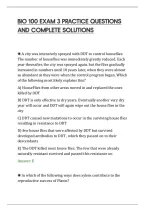 Bio 100 Exam 3 Practice Questions&NewLine;And Complete Solutions