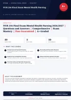 NUR 256 Final Exam Mental Health Nursing 2026&sol;2027 &ndash; Questions and Answers &vert; Behavioral Health &vert; Complete Verified Answers &vert; Detailed Rationales &ndash; Pass Guaranteed &ndash; A&plus; Graded