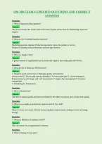 Om 300 Exam 4 Updated Questions And Correct&NewLine;Answers