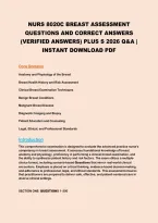 Nurs 8020C Breast Assessment&NewLine;Questions And Correct Answers&NewLine;&lpar;Verified Answers&rpar; Plus S 2026 Q&A &vert;&NewLine;Instant Download Pdf