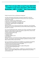 AHA PALS Exam 2026 Actual Exam 2026&sol;2027 &vert; Complete Exam-Style Questions with Detailed Rationales &vert; 100&percnt; Verified &ndash; Pass Guaranteed &ndash; A&plus; Graded