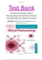 Roach&rsquo;s Introductory Clinical Pharmacology 11th Edition Ford Test Bank &vert; A&plus; Graded Questions and Answers