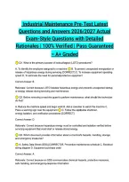  Industrial Maintenance Pre-Test Latest Questions and Answers 2026&sol;2027 Actual Exam-Style Questions with Detailed Rationales &vert; 100&percnt; Verified &vert; Pass Guaranteed &ndash; A&plus; Graded