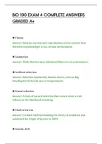Bio 100 Exam 4 Complete Answers&NewLine;Graded A&plus;