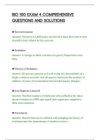 Bio 100 Exam 4 Comprehensive&NewLine;Questions And Solutions