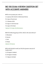 Bio 100 Exam 4 Review Question Set&NewLine;With Accurate Answers