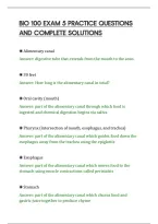 Bio 100 Exam 5 Practice Questions&NewLine;And Complete Solutions