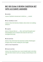 Bio 100 Exam 5 Review Question Set&NewLine;With Accurate Answers