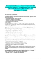 Next Generation NCLEX Actual Exam Questions 2026 Actual Exam 2026&sol;2027 &vert; Complete Exam-Style Questions with Detailed Rationales &vert; 100&percnt; Verified &ndash; Pass Guaranteed &ndash; A&plus; Graded