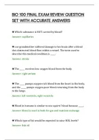 Bio 100 Final Exam Review Question&NewLine;Set With Accurate Answers
