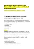 ATI Community Health Proctored Exam Retake&colon; 1000&plus; NGN Questions with Verified Rationalized Answers&NewLine;Comprehensive Study Guide with All Chapters Included&NewLine;