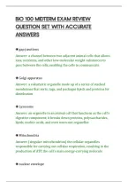 Bio 100 Midterm Exam Review&NewLine;Question Set With Accurate&NewLine;Answers