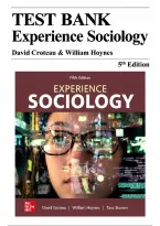 Test Bank for Experience Sociology &lpar;5th Edition&rpar; by David Croteau&comma; William Hoynes & Tara Stamm &vert; &vert; ISBN 9781260726824 &vert; All 17 Chapters &vert; Introduction to Sociology Exam Prep &lbrack;2026&rsqb;
