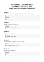 Bio 101 Exam 3 &lpar;Chapter 5&comma;6&comma;7&rpar;&NewLine;Frequently Tested Actual&NewLine;Questions With Correct Answers&NewLine;