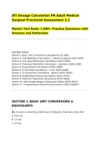 ATI Dosage Calculation PN Adult Medical Surgical Proctored Assessment 3&period;2&NewLine;Master Test Bank&colon; 1&comma;000&plus; Practice Questions with Answers and Rationales&NewLine;&lowbar;&lowbar;&lowbar;&lowbar;&lowbar;&lowbar;&lowbar;&lowbar;&lowbar;&lowbar;&lowbar;&lowbar;&lowbar;&lowbar;&lowbar;&lowbar;&lowbar;&lowbar;&lowbar;&lowbar;&lowbar;&lowbar;&lowbar;&lowbar;&lowbar;&lowbar;&lowbar;&lowbar;&lowbar;&lowbar;&lowbar;&lowbar;&lowbar;&lowbar;&lowbar;&lowbar;&lowbar;&lowbar;&lowbar;&lowbar;&NewLine;&NewLine;CONTENT AREAS&colon;&NewLine;Section 1&colon; Basic Unit Conversions & Equivalents