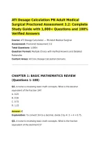 ATI Dosage Calculation PN Adult Medical Surgical Proctored Assessment 3&period;2&colon; Complete Study Guide with 1&comma;000&plus; Questions and 100&percnt; Verified Answers&NewLine;Course&colon; ATI Dosage Calculation &mdash; PN Adult Medical Surgical&NewLine;Assessment&colon; Proctored Assessment 3&period;2&NewLine;Total Questi