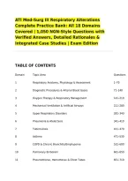 ATI Med-Surg III Respiratory Alterations Complete Practice Bank&colon; All 18 Domains Covered &vert; 1&comma;050 NGN-Style Questions with Verified Answers&comma; Detailed Rationales & Integrated Case Studies &vert; Exam Edition&NewLine;&lowbar;&lowbar;&lowbar;&lowbar;&lowbar;&lowbar;&lowbar;&lowbar;&lowbar;&lowbar;&lowbar;&lowbar;&lowbar;&lowbar;&lowbar;&lowbar;&lowbar;&lowbar;&lowbar;&lowbar;&lowbar;&lowbar;&lowbar;&lowbar;&lowbar;&lowbar;&lowbar;&lowbar;&lowbar;&lowbar;&lowbar;&lowbar;&lowbar;&lowbar;&lowbar;&lowbar;&lowbar;&lowbar;&lowbar;&lowbar;&NewLine;TABLE OF CON