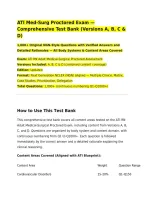 ATI Med-Surg Proctored Exam &mdash; Comprehensive Test Bank &lpar;Versions A&comma; B&comma; C & D&rpar;&NewLine;1&comma;000&plus; Original NGN-Style Questions with Verified Answers and Detailed Rationales &mdash; All Body Systems & Content Areas Covered&NewLine;Exam&colon; ATI RN Adult Medical-Surgical Proctored Asses