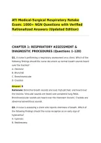 ATI Medical-Surgical Respiratory Retake Exam&colon; 1000&plus; NGN Questions with Verified Rationalized Answers &lpar;Updated Edition&rpar;