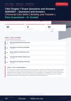 CNA Chapter 7 Exam 2026&sol;2027 &ndash; Questions and Answers &vert; Personal Care Skills &vert; Mobility Transfer &vert; Complete Verified Answers &vert; Detailed Rationales &ndash; Pass Guaranteed &ndash; A&plus; Graded