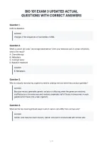Bio 101 Exam 3 Updated Actual Questions With Correct Answers