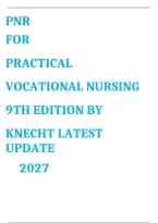 PNR 140 &ndash; Success in Practical Vocational Nursing 9th Edition by Knecht &ndash; Comprehensive Nursing Study Guide and Test Bank Questions with Answers 2026&ndash;2027