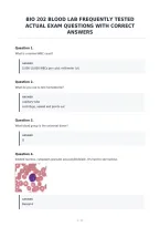 Bio 202 Blood Lab Frequently Tested&NewLine;Actual Exam Questions With Correct&NewLine;Answers