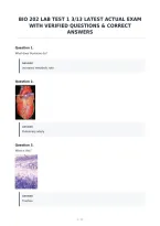 Bio 202 Lab Test 1 3&sol;13 Latest Actual Exam&NewLine;With Verified Questions & Correct&NewLine;Answers&NewLine;