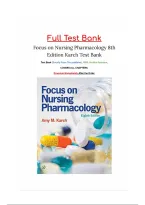 Test Bank for Focus on Nursing Pharmacology&comma; 8th Edition by Amy M&period; Karch