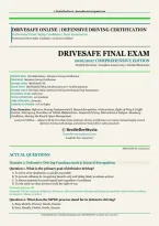 DriveSafe Final Exam 2026&sol;2027 &vert; 100 Verified Questions & Answers &vert; Defensive Driving Certification &vert; Instant Download