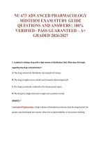 Nu 673 Advanced Pharmacology&NewLine;Midterm Exam Study Guide&NewLine;Questions And Answers &vert; 100&percnt;&NewLine;Verified&ndash; Pass Guaranteed &ndash; A&plus;&NewLine;Graded 2026&sol;2027