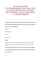 Nu 673 Advanced&NewLine;Psychopharmacology Practice&NewLine;Exam Questions And Answers &vert;&NewLine;100&percnt; Verified&ndash; Pass Guaranteed &ndash;&NewLine;A&plus; Graded 2026&sol;2027