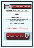 Test Bank for Pharmacology Practice Hesi - Graded A&plus; Comprehensive Exam Prep