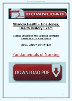 Test Bank for Shadow Health - Graded A&plus; Comprehensive Exam Prep