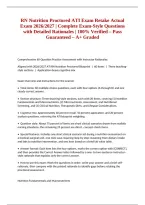 RN Nutrition Proctored ATI Exam Retake Actual Exam 2026&sol;2027 &vert; Complete Exam-Style Questions with Detailed Rationales &vert; 100&percnt; Verified &ndash; Pass Guaranteed &ndash; A&plus; Graded&NewLine;&NewLine;