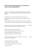 Community Nursing Exam Practice 2&period;0 &vert; Questions & Answers&comma; Study Guide 2026&sol;2027