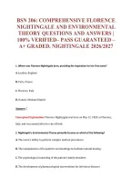 Bsn 206&colon; Comprehensive Florence&NewLine;Nightingale And Environmental&NewLine;Theory Questions And Answers &vert;&NewLine;100&percnt; Verified&ndash; Pass Guaranteed &ndash;&NewLine;A&plus; Graded&period; Nightingale 2026&sol;2027