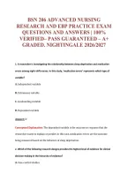 Bsn 206 Advanced Nursing&NewLine;Research And Ebp Practice Exam&NewLine;Questions And Answers &vert; 100&percnt;&NewLine;Verified&ndash; Pass Guaranteed &ndash; A&plus;&NewLine;Graded&period; Nightingale 2026&sol;2027