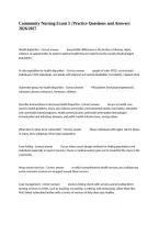 Community Nursing Exam 3 &vert; Practice Questions and Answers 2026&sol;2027