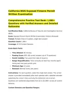 California BSIS Exposed Firearm Permit Written Examination&NewLine;Comprehensive Practice Test Bank&colon; 1&comma;000&plus; Questions with Verified Answers and Detailed Rationales&NewLine;Certification Body&colon; California Bureau of Security and Investigative Services &lpar;BSIS&rpar;&NewLine;Exam&colon; Expose
