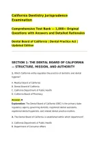 California Dentistry Jurisprudence Examination&NewLine;Comprehensive Test Bank &mdash; 1&comma;000&plus; Original Questions with Answers and Detailed Rationales&NewLine;Dental Board of California &vert; Dental Practice Act &vert; Updated Edition&NewLine;