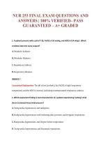 Nur 253 Final Exam Questions And&NewLine;Answers &vert; 100&percnt; Verified&ndash; Pass&NewLine;Guaranteed &ndash; A&plus; Graded