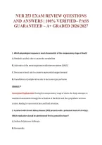 Nur 253 Exam Review Questions&NewLine;And Answers &vert; 100&percnt; Verified&ndash; Pass&NewLine;Guaranteed &ndash; A&plus; Graded 2026&sol;2027