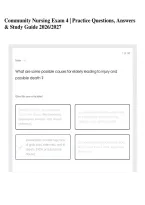 Community Nursing Exam 4 &vert; Practice Questions&comma; Answers & Study Guide 2026&sol;2027