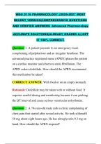 Wgu D116 Advanced Pharmacology &vert;&vert;2026-2027 Most &NewLine;Recent Version&vert;Comprehensive Questions &NewLine;And Verified Answers &NewLine;&sol;Accurate Solutions&vert;Already Graded A&plus;&vert;Get &NewLine;It 100&percnt; Correct&period; 